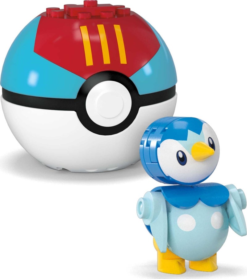 Mega Brands MEGA Pokémon Action Figure Building Toys Set, Poké Ball 2-Pack, Togepi and Piplup with 41 Pieces, for Kids - Image 5