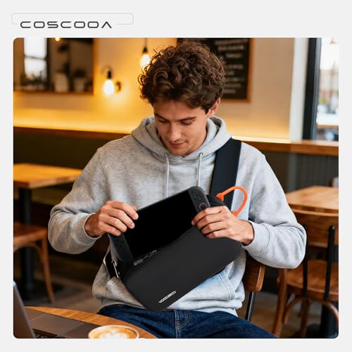 COSCOOA Sling Crossbody Bag for Steam DeckOLEDNintendo Switch 2 2025Rog Xbox Ally XProtective Case Travel Carrying Gaming Pouch with 10 Game Cartridges SlotsCompact Pack for Daily Use Travel - Image 3