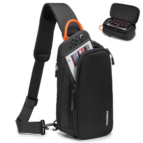 COSCOOA Sling Crossbody Bag for Steam DeckOLEDNintendo Switch 2 2025Rog Xbox Ally XProtective Case Travel Carrying Gaming Pouch with 10 Game Cartridges SlotsCompact Pack for Daily Use Travel - Image 1