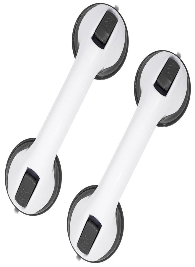 Zhazieon 2 Pack Grab Bars for Bathtubs and Showers, Shower Handle Suction Shower Bar, Safety Bars for Shower Chair, Bathroom Grab Bar for Senior，No Drilling Removable (White Gray) - Image 1