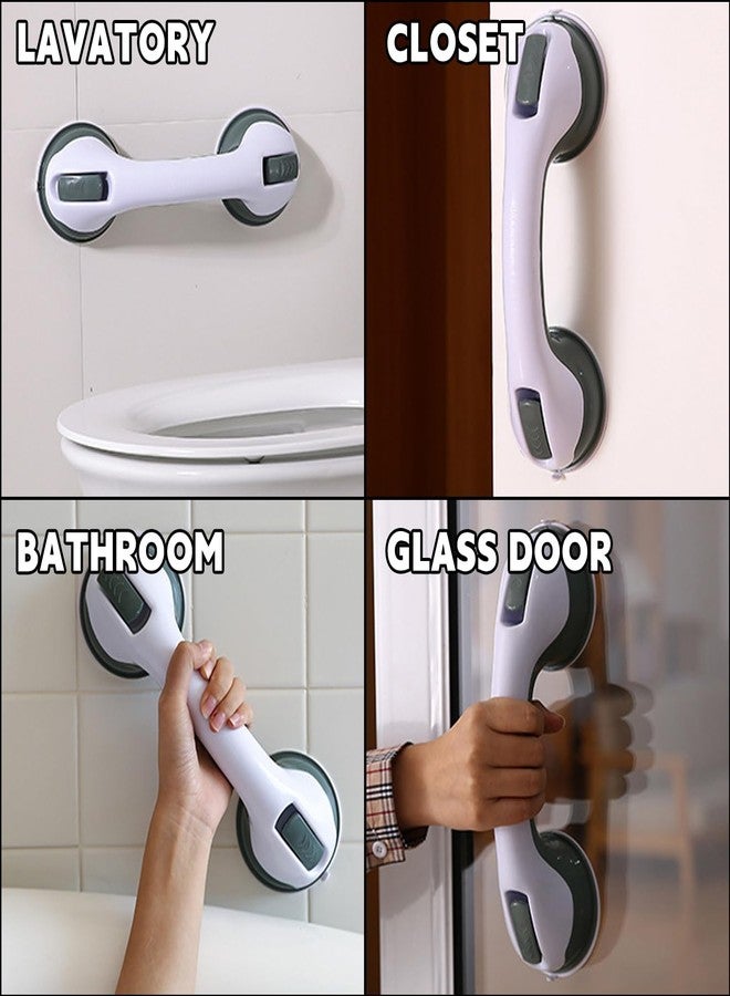Zhazieon 2 Pack Grab Bars for Bathtubs and Showers, Shower Handle Suction Shower Bar, Safety Bars for Shower Chair, Bathroom Grab Bar for Senior，No Drilling Removable (White Gray) - Image 5