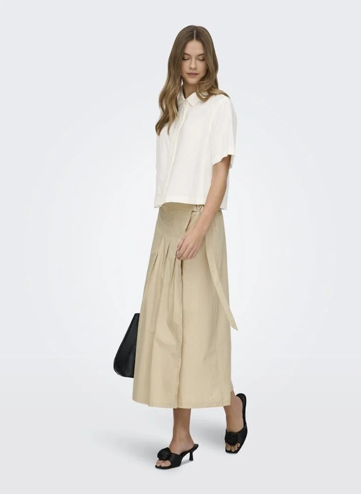 ONLY  Onlgoa Short Sleeve Button Down  Linen  Shirt for Women | Best Price UAE