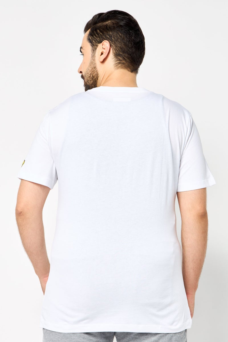Scuderia Ferrari Men Slim Fit Short Sleeves Outdoor T-Shirt, White  - Image 4