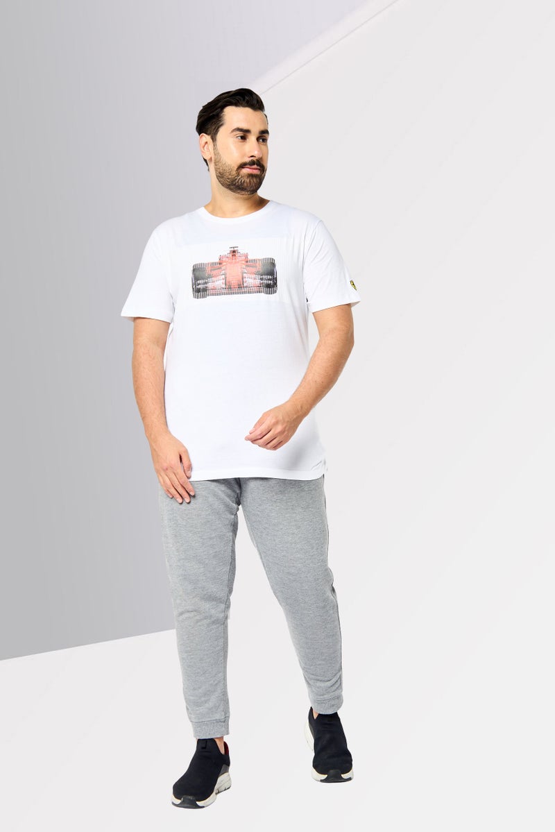 Scuderia Ferrari Men Slim Fit Short Sleeves Outdoor T-Shirt, White  - Image 2