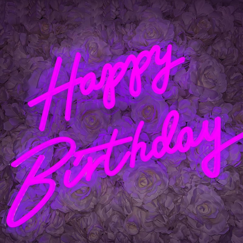 divatla Happy Birthday Neon Sign Large - Colorful Happy Birthday Sign Reusable Neon Signs for Wall Decor, LED Sign for Birthday Party with Remote 200+ Colors, App Control, Music Sync, Birthday Gift for Boys & Girls - Image 2