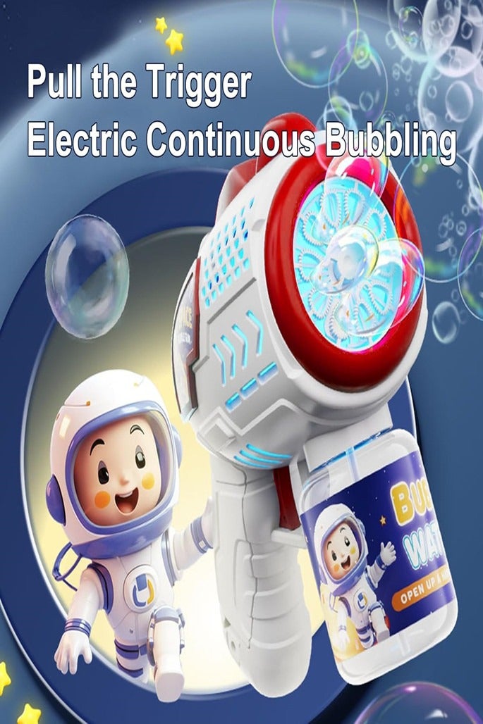 أوساويك آلة فقاعة للأطفال ، بندقية الفقاعة مع فقاعة 10 حفرة ومواد سميكة هدايا عيد ميلاد في الهواء الطلق لأكثر من 3 سنوات طفل - Image 2