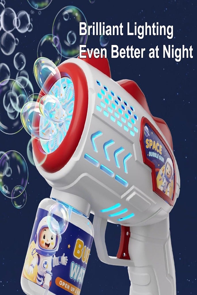 أوساويك آلة فقاعة للأطفال ، بندقية الفقاعة مع فقاعة 10 حفرة ومواد سميكة هدايا عيد ميلاد في الهواء الطلق لأكثر من 3 سنوات طفل - Image 4