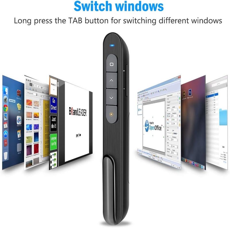 دينو فاير جهاز عرض لاسلكي من ، يعمل بتردد 2.4GHz RF + بلوتوث، قارئ عرض تقديمي، مستقبل USB-A لتقديم الشرائح في PowerPoint، يعمل مع أجهزة Mac/Windows/Laptops للاجتماعات المكتبية والتدريس في الفصول الدراسية - Image 5
