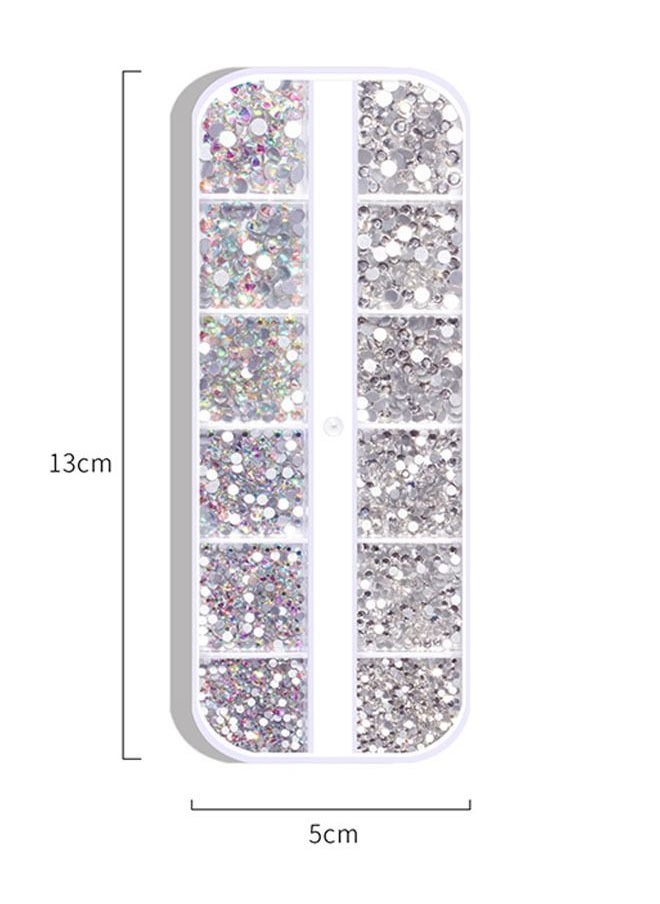 Yujia - Nail Art Crystal Rhinestones Gems Set with Double -Sided Wax Pen & Tweezers, Transparency Crystal for DIY Craft Jewels Nail Face Eye Body Makeup(Black) - Image 1