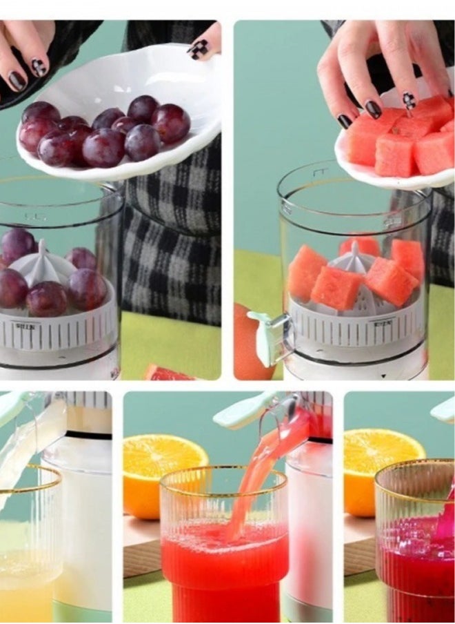 Electric Citrus Juicer, Hands-Free Portable USB Charging Powerful Electric Juicer Cordless Fruit Juicer, Multi functional 1-Button Easy Press Lemon Orange Squeezer Machine for Kitchen