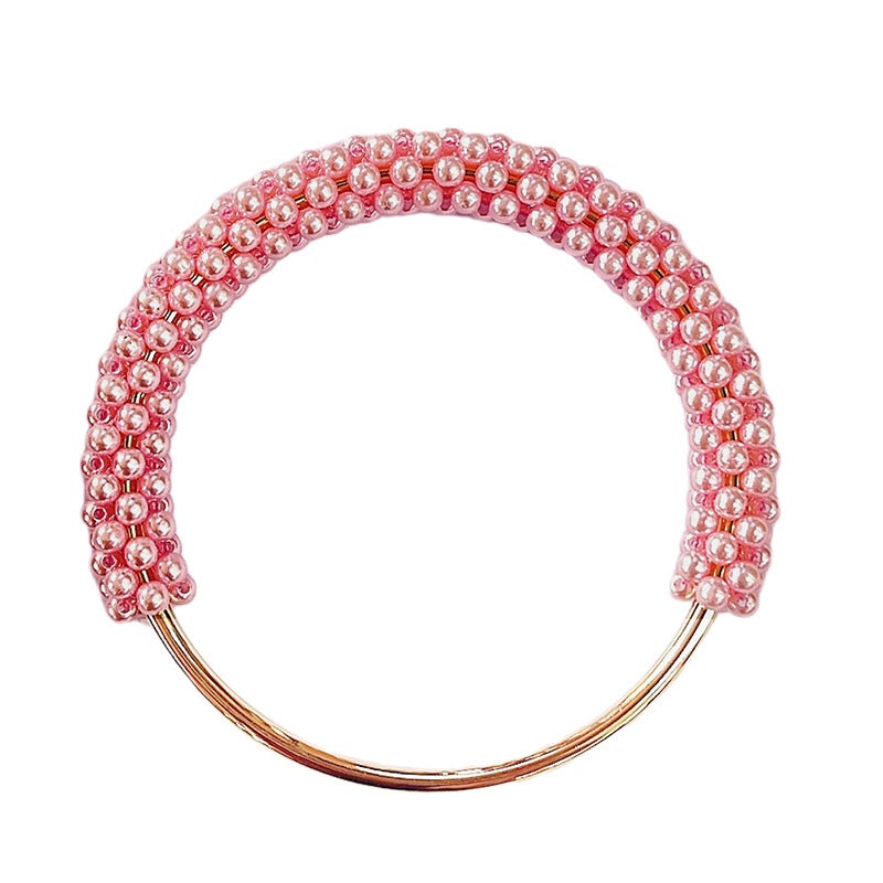 Luxury Pearl Handle Rings for Handmade Bags Pink Pearl Ring 