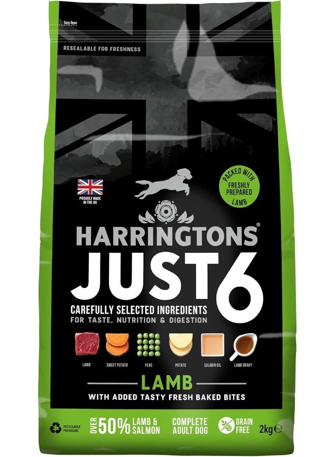 Harringtons Just 6 Lamb Grain Free Dry Dog Food 2Kg - Image 1