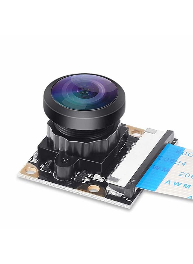 Dorhea Raspberry Pi 3 Model b+ Camera Webcam 222 FoV Fisheye Wide Angle Degree 5 Megapixel 1080p OV5647 Camera Video Module for Raspberry Pi Model 3 A/B/B+, Pi 2 and Raspberry Pi 3,3 B+ - Image 1