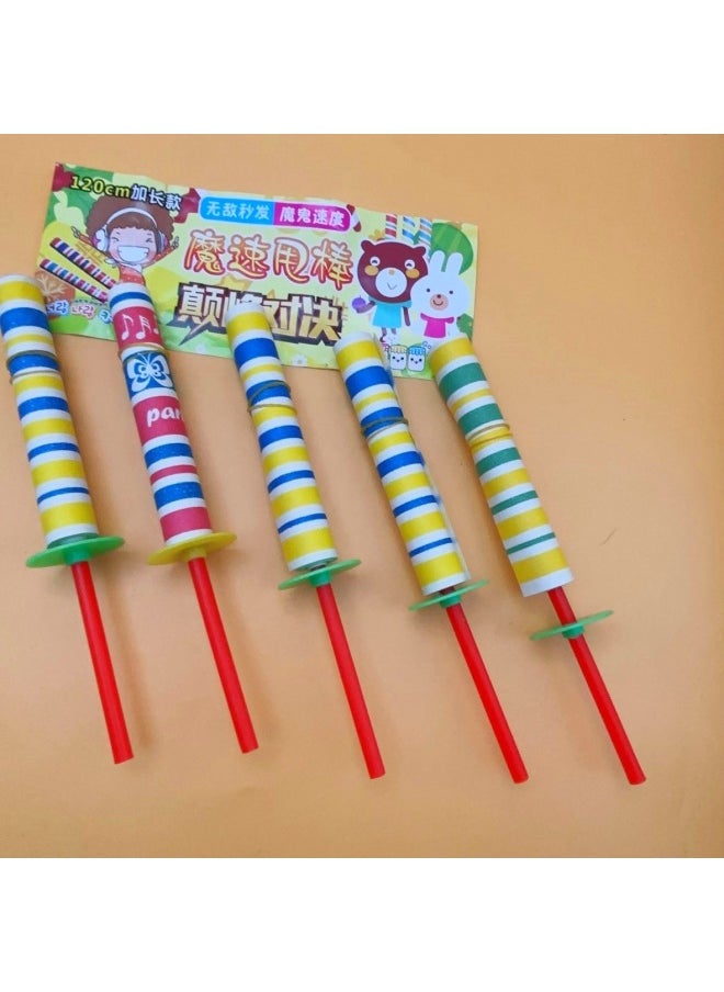 Classic Nostalgic Children's Whole-person Telescopic Swing Stick Toy Magic Magic Stick Scary Swing Stick Paper Roll Stick Hot Sale Toy-Color:Magic Speed Swing Stick Small Size About 1.2 M (50/pack Single Price)  - Image 3