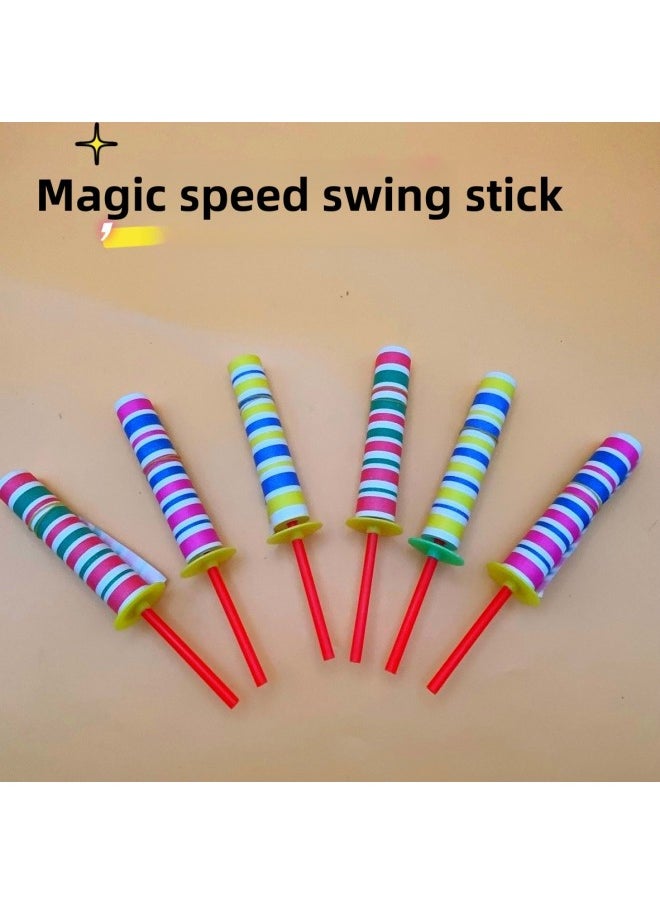 Classic Nostalgic Children's Whole-person Telescopic Swing Stick Toy Magic Magic Stick Scary Swing Stick Paper Roll Stick Hot Sale Toy-Color:Magic Speed Swing Stick Small Size About 1.2 M (50/pack Single Price)  - Image 2