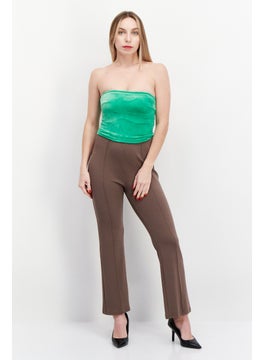Misfit Women Straight Across Strapless Solid Top, Green  - Image 2
