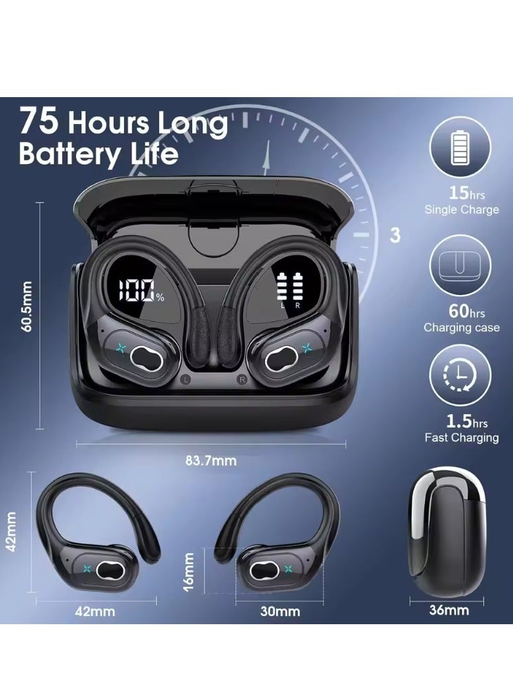 سماعة رأس لاسلكية حقيقية بشاشة عرض رقمية BX-HD65 - عمر بطارية طويل، مقاومة للماء، مكالمات عالية الوضوح، صوت محيطي ستيريو للرياضة - ذهبي وردي - Image 4