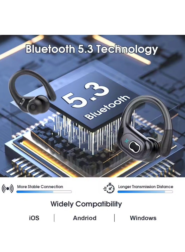 سماعة رأس لاسلكية حقيقية بشاشة عرض رقمية BX-HD65 - عمر بطارية طويل، مقاومة للماء، مكالمات عالية الوضوح، صوت محيطي ستيريو للرياضة - ذهبي وردي - Image 3