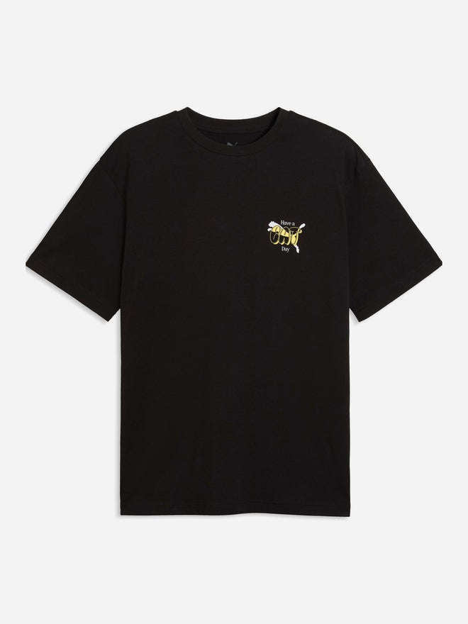 PUMA Men Black Graphic Print Relaxed Fit T-Shirt - Image 1