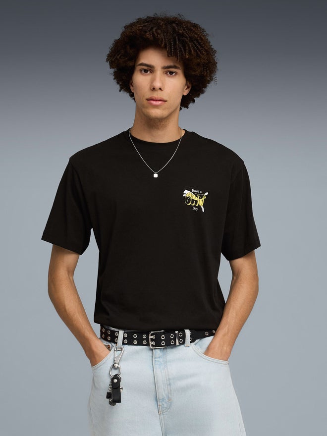 PUMA Men Black Graphic Print Relaxed Fit T-Shirt - Image 3