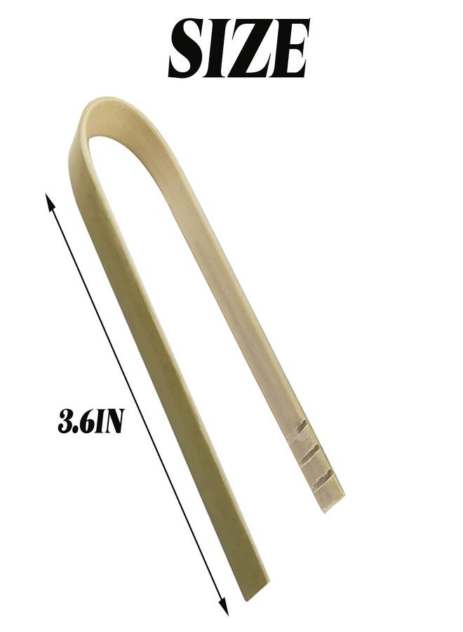ROYHOO 100 Pack Bamboo Tongs Mini Bamboo Tongs Toaster Tongs for the Kitchen Cooking Tongs Teacup Clip Bread clip Roast Tongs, Green, 2.57, B-100 - Image 5