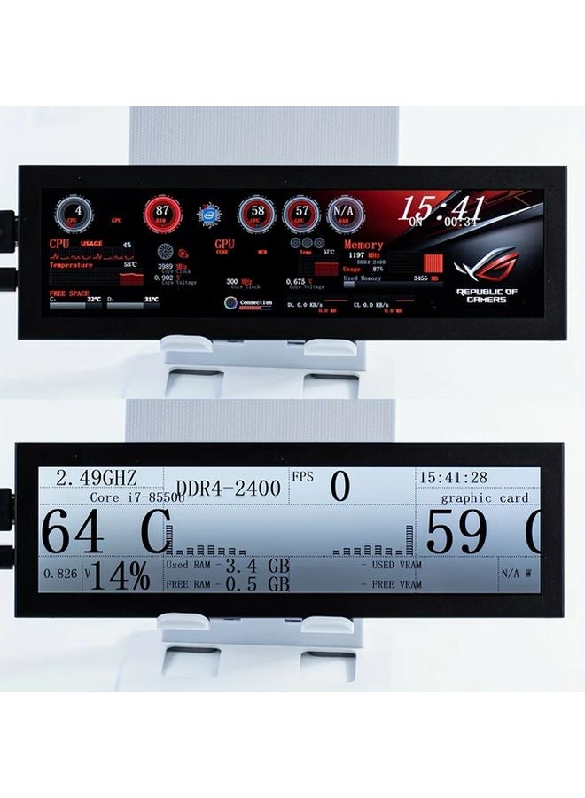 8.8 Inch USB Powered Secondary Monitor With AIDA64 Display Adjustable Height Mounting Bracket - Image 5