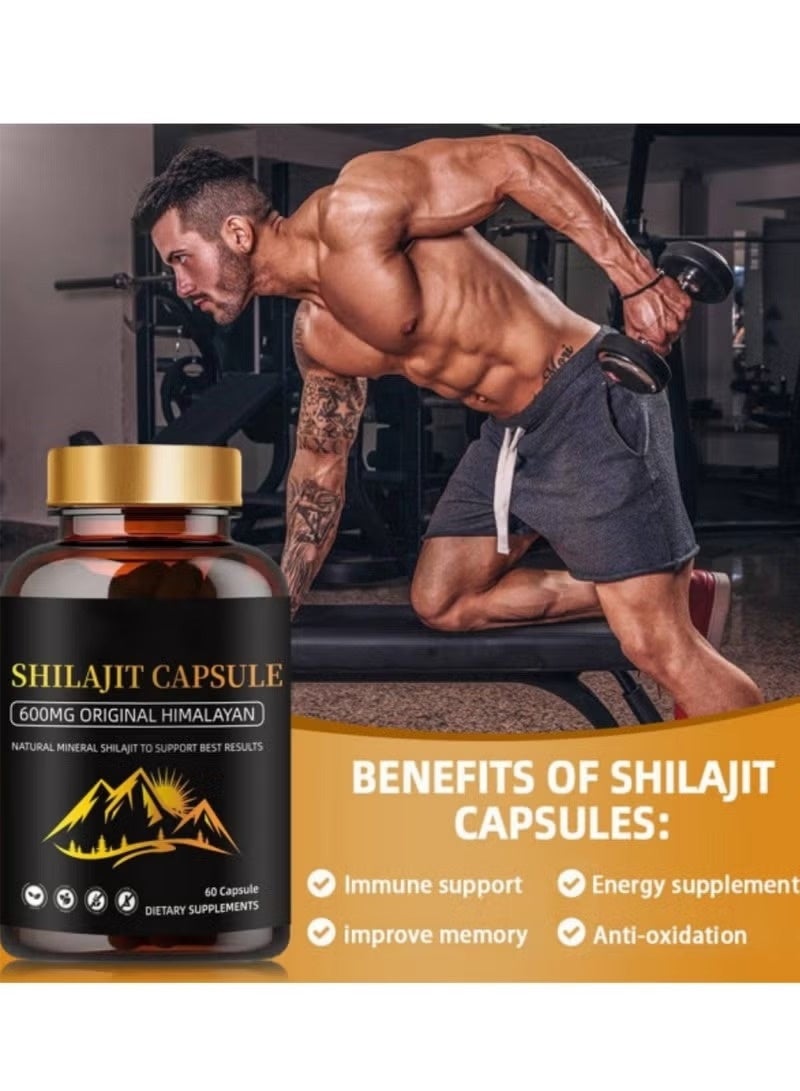 Shilajit RX Himalayan Shilajit Capsules – 600mg – Natural Energy & Stamina Booster for Men & Women – 60 Veg Capsules - Image 2