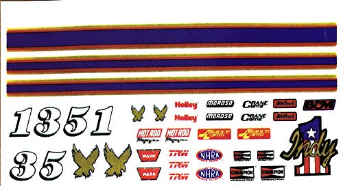 Pinewood Pro Indy-Style Derby Car Decals | Sticker Sheet for customizing Your Derby car | Easily Cut, Peel, and Apply Decals | Super Quick Way to Amplify The Look of Your Derby Racing car - Image 1