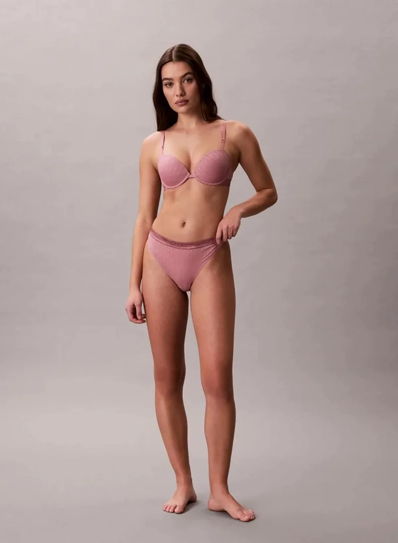 Calvin Klein Soft Mauve Lightly Lined Demi Bra - Icon Logo Lace for Women | Best Price UAE
