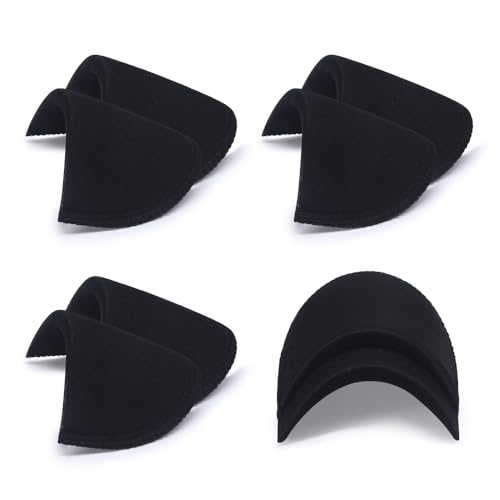 SEMINI 4 Pairs Black Covered Set-in Shoulder Pads Sewing Foam Pads for Blazer Suit Coat Jacket Clothes - Image 1