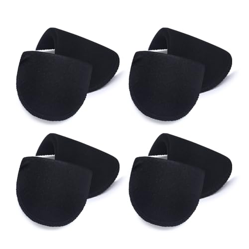 SEMINI 4 Pairs Black Covered Set-in Shoulder Pads Sewing Foam Pads for Blazer Suit Coat Jacket Clothes - Image 2