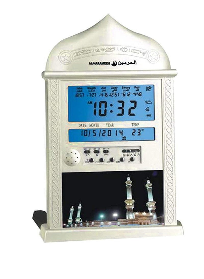 Al Haramain Al-Harameen HA.4004 gold plastic wall clock - Image 1