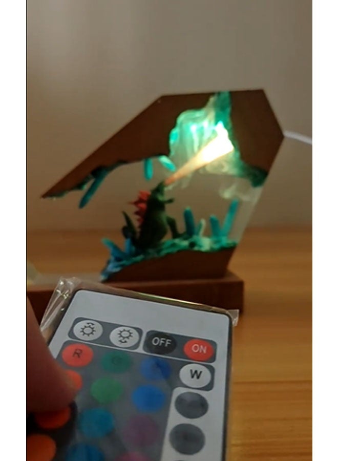 نيوترل مصباح ليلي / مصباح زخرفي على شكل غودزيلا - أنفاس ذرية، يتميز بإضاءة متدرجة متعددة الألوان مع إعدادات قابلة للتعديل للسطوع واللون. هدية ممتازة للأصدقاء والعائلة. - Image 2