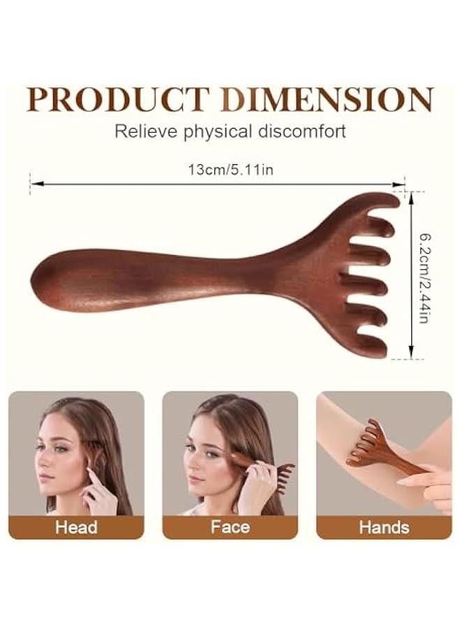 إسكدنيا 2PCS Six-Claw Fishtail Massage Comb Manual Scalp Massager,Six Touch Therapy Comb Massager Tool for Scalp Eye Facial Neck Shoulder, Gua Sha Comb for Men Women (2PC) - Image 4