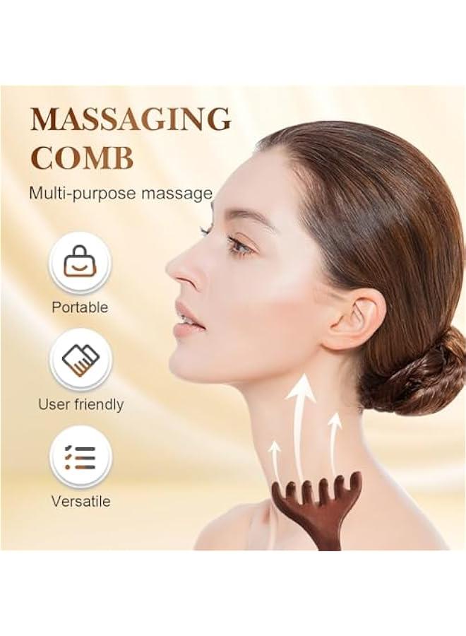 إسكدنيا 2PCS Six-Claw Fishtail Massage Comb Manual Scalp Massager,Six Touch Therapy Comb Massager Tool for Scalp Eye Facial Neck Shoulder, Gua Sha Comb for Men Women (2PC) - Image 2