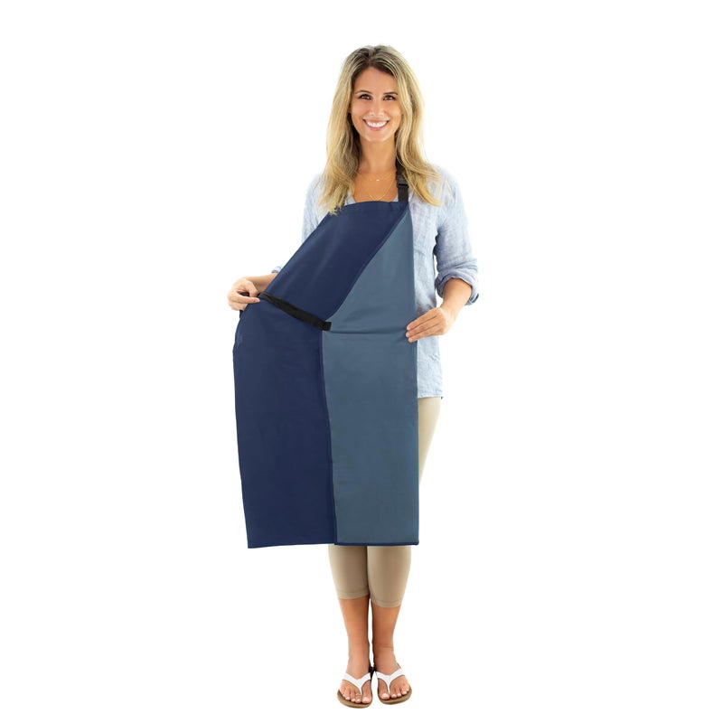 Ravill Waterproof Apron For Men and Women - Blue - 35" Multi Purpose Work Aprons for Dishwashing, Dog Grooming, Cleaning - Heavy Duty Plastic Dishwasher Apron - Perfect Water Resistant Kitchen Apron - Image 1