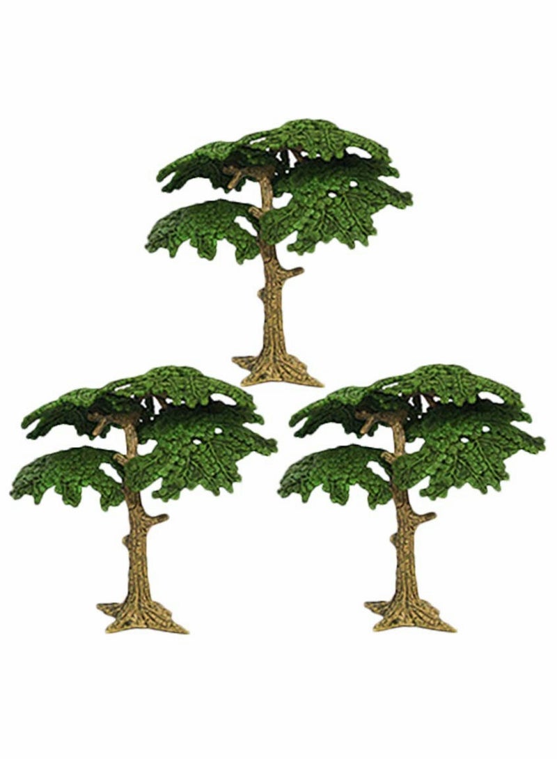 SOLARAE Tree Model Artificial Fake Mini Miniature Trees Train Railways Landscape Scenery Decoration Pine Cypress for DIY Craft 3pcs - Image 1