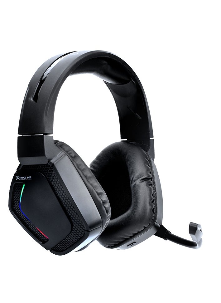 XTRIKE ME H-512W Tri-Mode Gaming Headset with 50mm Drivers | Stereo Surround Sound | RGB Backlight | PS5, Xbox, PC & Mobile Compatible | Omnidirectional Mic | Type-C + 3.5mm + USB LED Power  - Image 1