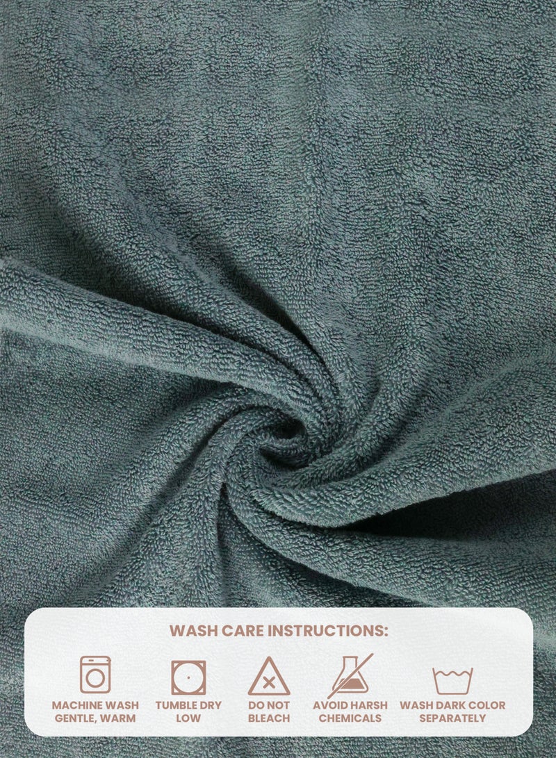 REZLAN UAE REZLAN Premium 4-Piece Hand Towel Set - 100% Cotton (40×60 cm/16×24 in) - Soft & Absorbent - SEA GREEN  - Image 4