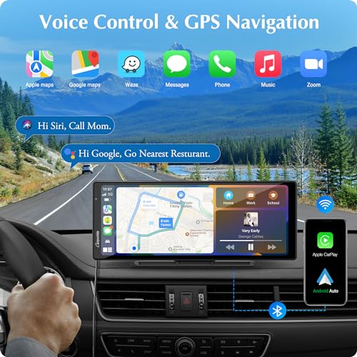 Carpuride 2025 Carpuride W903 Wireless Carplay & Android Auto with Dash Cam - 9.3" HD IPS Touch Car Play Screen for Car, 4K Front & 1080P Rear Camera, Loop Recording, Bluetooth Audio, Mirror Link, GPS, Siri - Image 4