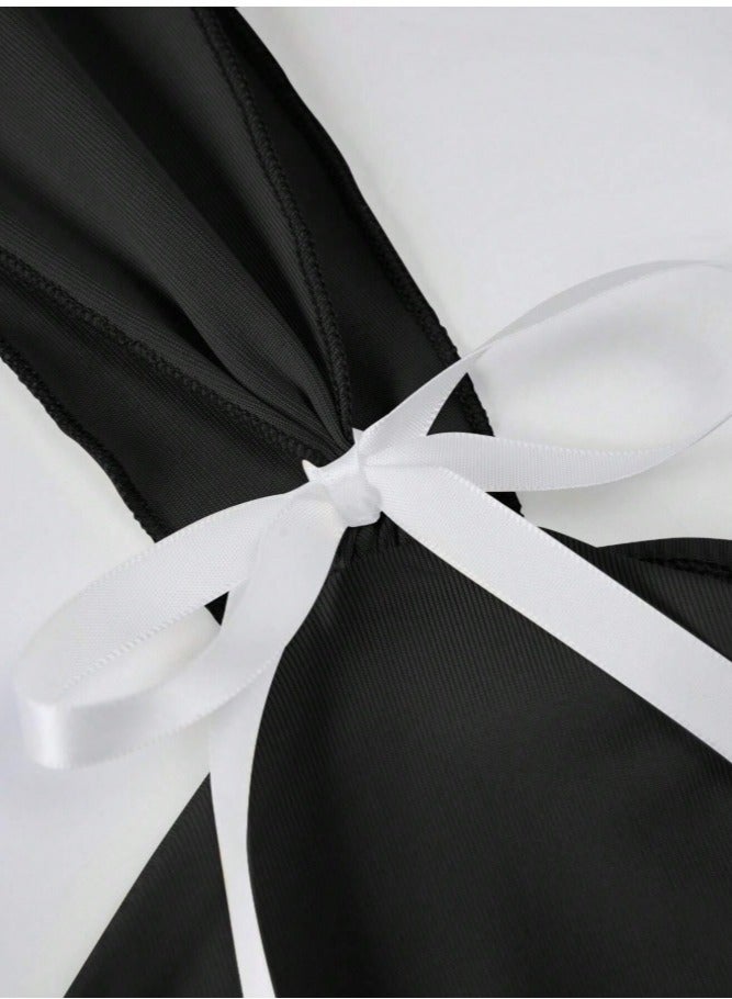 Shein Sweetra Conjunto of 2 pieces on top and bottoms with adornos of encaje and volantes for the mujer, with - Image 3