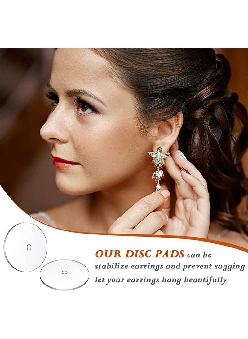 Aikanbo - 100 Pieces Clear Disc Pads and 200 Pieces Earring Backs Earring Back Set for Stabilizing Earrings/Fishhook Style Earrings - Image 1