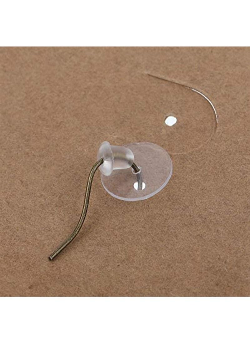 Aikanbo - 100 Pieces Clear Disc Pads and 200 Pieces Earring Backs Earring Back Set for Stabilizing Earrings/Fishhook Style Earrings - Image 1