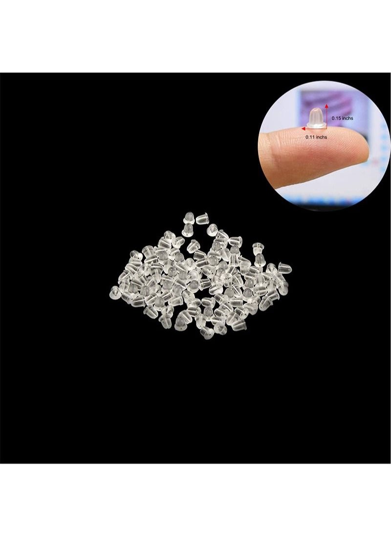 Aikanbo - 100 Pieces Clear Disc Pads and 200 Pieces Earring Backs Earring Back Set for Stabilizing Earrings/Fishhook Style Earrings - Image 1