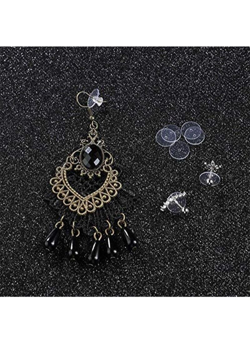 Aikanbo - 100 Pieces Clear Disc Pads and 200 Pieces Earring Backs Earring Back Set for Stabilizing Earrings/Fishhook Style Earrings - Image 1