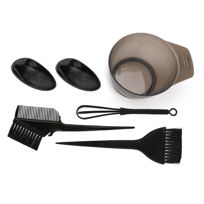 Hair Coloring Brush: Black Plastic Set - Stable Non-Slip Bowl Base, Easy To Clean Hair Tint Bowl for Professional Salon, Home Hair Dyeing & Bleaching - Image 1