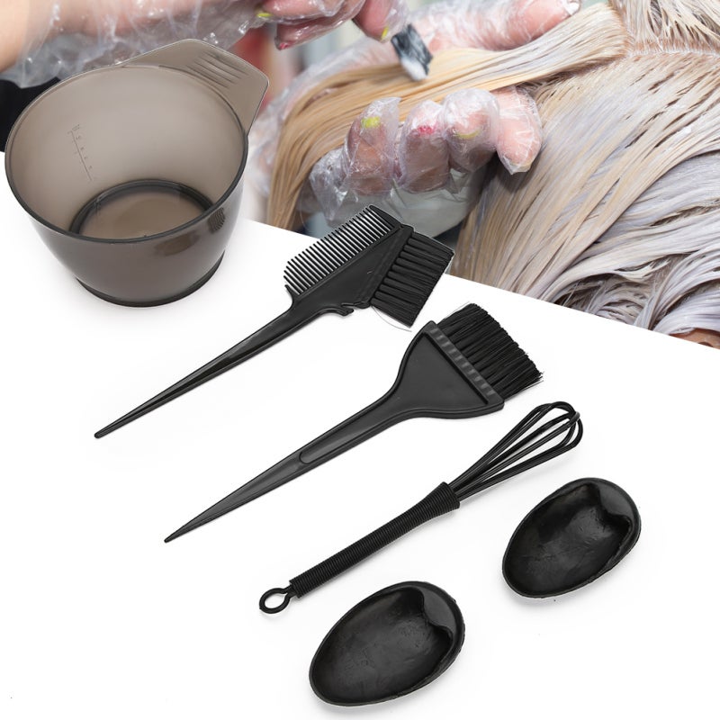 Hair Coloring Brush: Black Plastic Set - Stable Non-Slip Bowl Base, Easy To Clean Hair Tint Bowl for Professional Salon, Home Hair Dyeing & Bleaching - Image 4