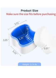 Annhua Denture Case Orthodontic Retainer Holder Mouth Guard Night Case, Denture Bath Cleaning Soaking Cup with Strainer and Lid (Blue)  - Image 4