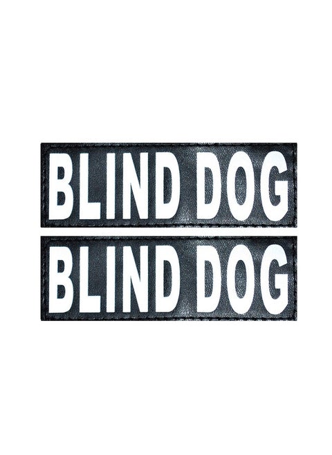 Doggie Stylz Set of 2 Reflective Blind Dog Removable Patches with Hook Backing for Working Dog Harnesses & Vests. Durable and Interchangeable - Comes in 3 Sizes Small, Medium and Large