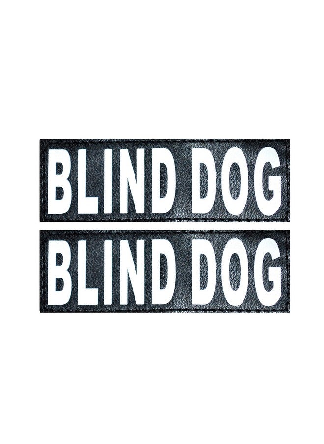 Doggie Stylz Set of 2 Reflective Blind Dog Removable Patches with Hook Backing for Working Dog Harnesses & Vests. Durable and Interchangeable - Comes in 3 Sizes Small, Medium and Large